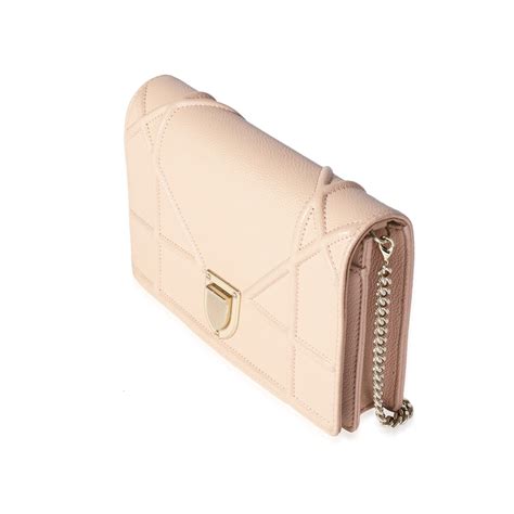 Dior Nude Grained Calfskin Leather Diorama Wallet on Chain 